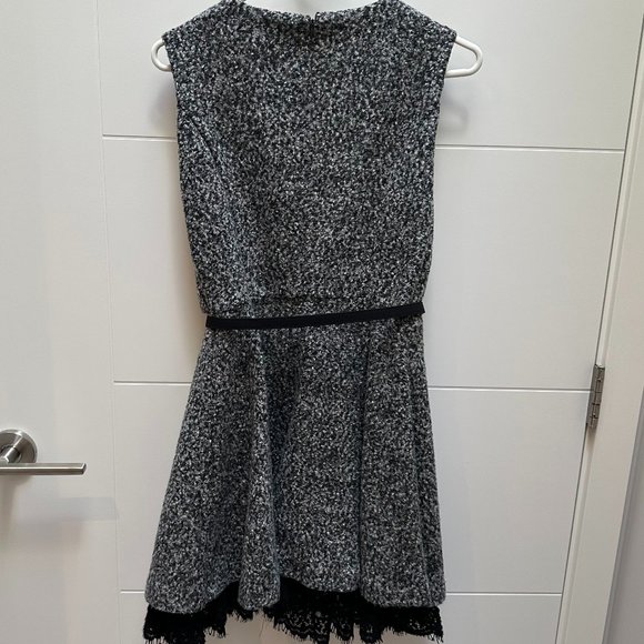 Pebbled Woven Fabric Lace Dress - Picture 2 of 5